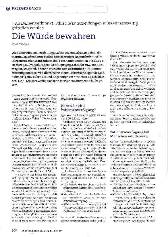 Vorschauseite 1: Die Würde bewahren
