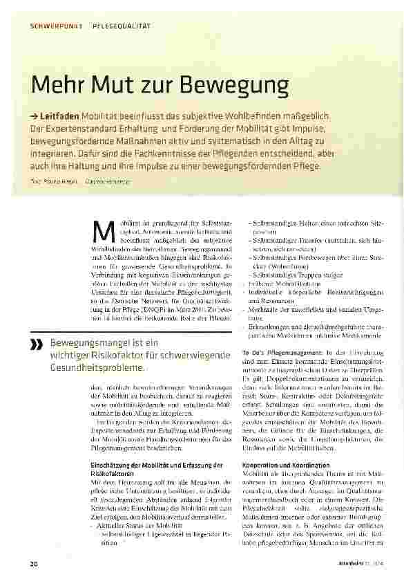 Vorschauseite 1: Mehr Mut zur Bewegung