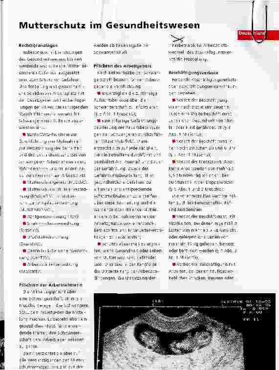 Vorschauseite 1: Mutterschutz im Gesundheitswesen