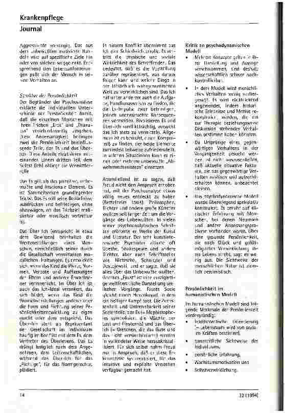 Vorschauseite 5: Modelle des Menschen und der Pflege 1. Folge: Erklärungsversuche zur menschlichen Persönlichkeit