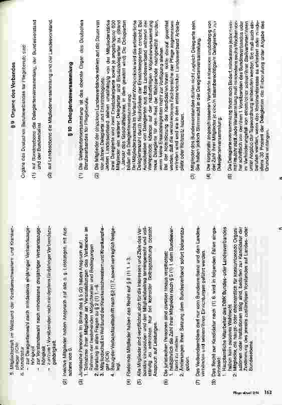 Vorschauseite 3: Satzung Deutscher Berufsverband für Pflegeberufe e.V. (DBfK) Bundesverband