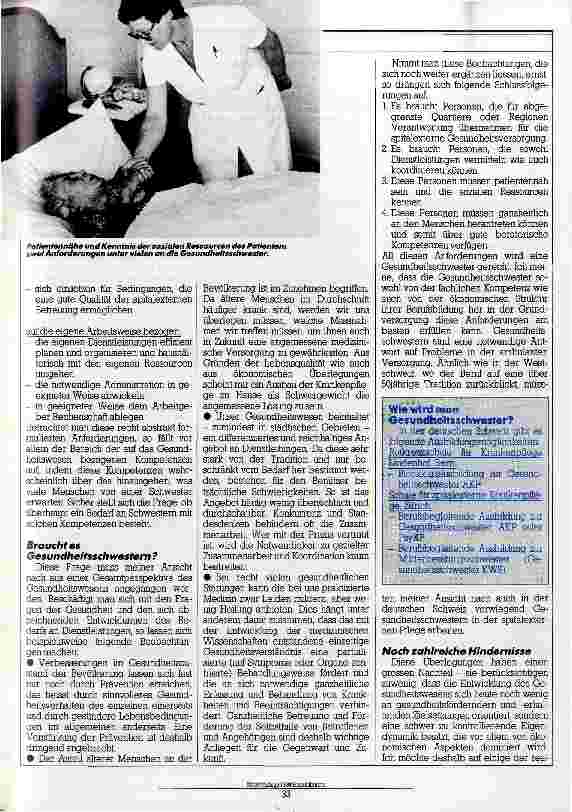 Vorschauseite 2: Ein Beruf der Zukunft? Die Gesundheitsschwester (G)