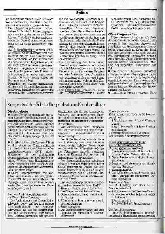 Vorschauseite 3: Ein Beruf der Zukunft? Die Gesundheitsschwester (G)
