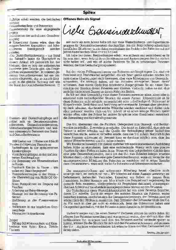 Vorschauseite 4: Ein Beruf der Zukunft? Die Gesundheitsschwester (G)