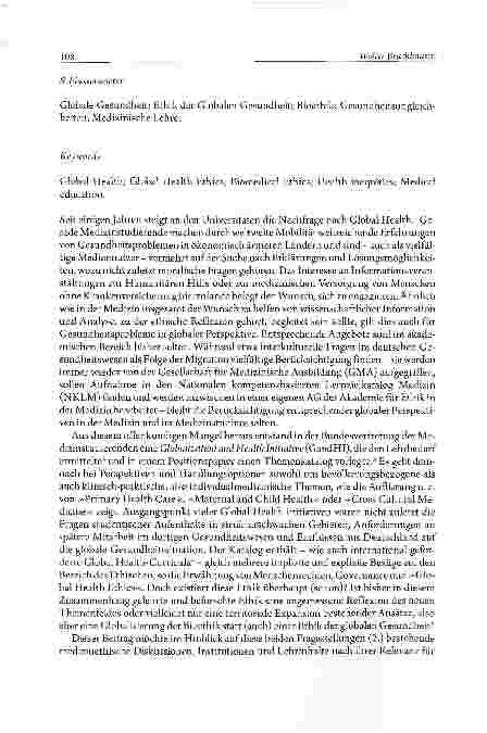 Vorschauseite 2: Was braucht Global Health Ethics: Globalisierung von Bioethik oder neue Ansätze?