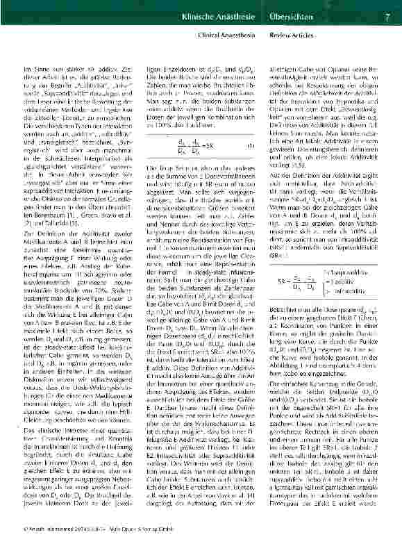 Vorschauseite 2: Ist die Interaktion von Opiaten mit anderen Anästhetika synergistisch?