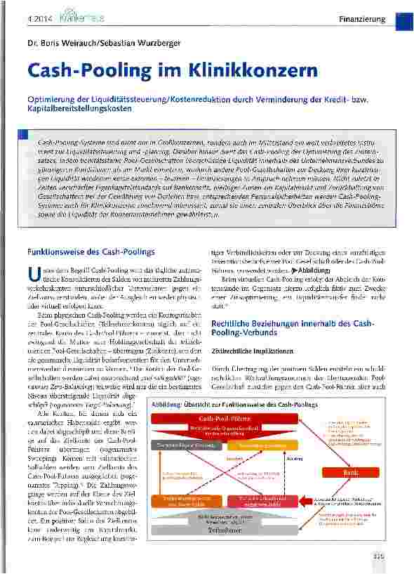 Vorschauseite 1: Cash-Pooling im Klinikkonzern