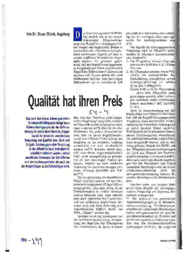 Vorschauseite 1: Qualität hat ihren Preis