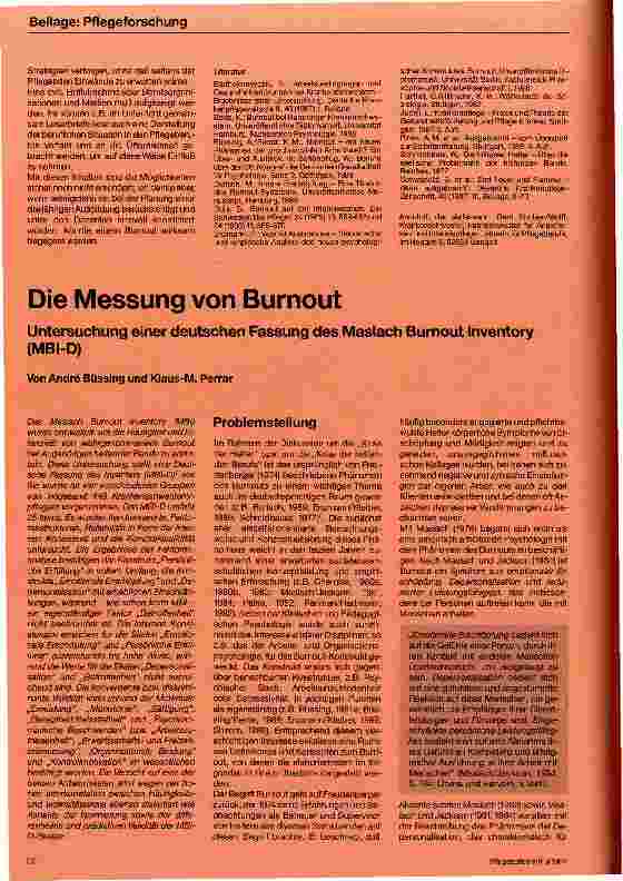 Vorschauseite 6: Burnout bei Schülern/innen einer Krankenpflegeschule Ergebnisse einer Untersuchung und Überlegungen für eine Prävention durch die Unterrichtsgestaltung