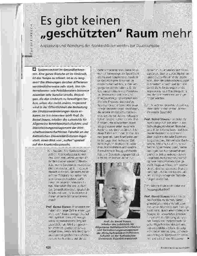 Vorschauseite 1: Es gibt keinen geschützten Raum mehrAnpassung und Wandlung der Krankenhäuser werden zur Daueraufgabe