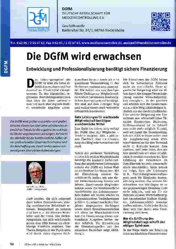 Vorschauseite 1: Die DGfM wird erwachsen