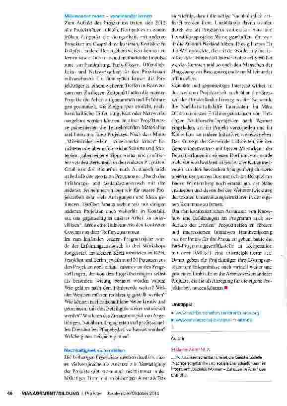Vorschauseite 2: Mit überregionaler Vernetzung Lösungsansätze verbreiten
