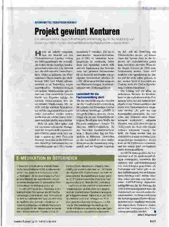 Vorschauseite 1: Projekt gewinnt Konturen