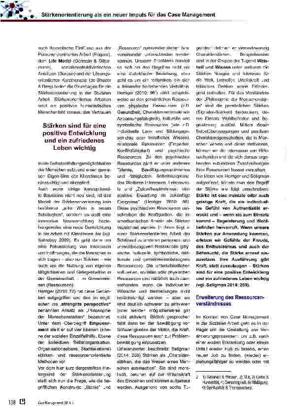Vorschauseite 2: Stärkenorientierung als ein neuer Impuls für das Case Management