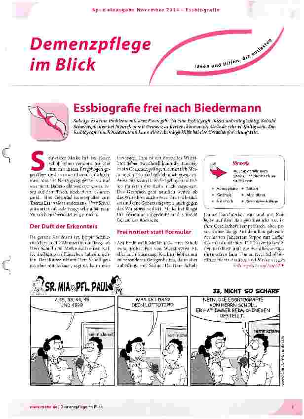 Vorschauseite 1: Essbiografie frei nach Biedermann