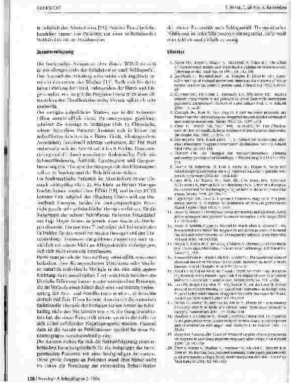 Vorschauseite 6: Der schwer betroffene Arm ohne distale Willküraktivität - ein Sorgenkind der Rehabilitation nach Schlaganfall? !
