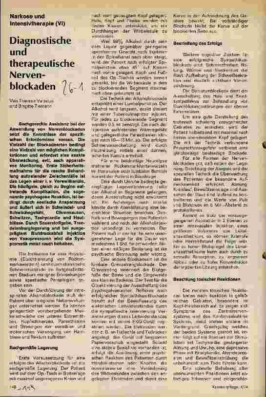 Vorschauseite 1: Diagnostische und therapeutische Nervenblockaden