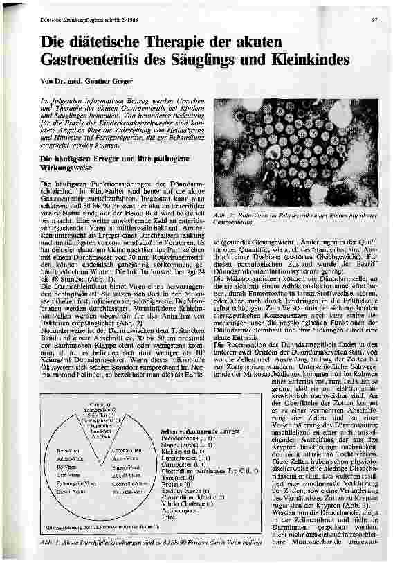 Vorschauseite 1: Die diätetische Therapie der akuten Gastroenteritis des Säuglings und Kleinkindes