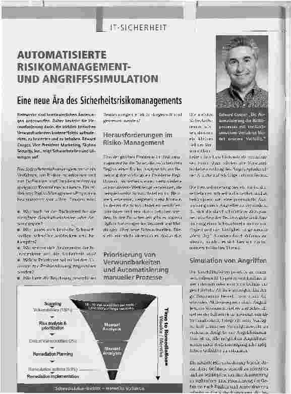 Vorschauseite 1: AUTOMATISIERTE RISIKOMANAGEMENT-UND ANGRIFFSSIMULATIONEine neue Ära des Sicherheitsrisikomanagements