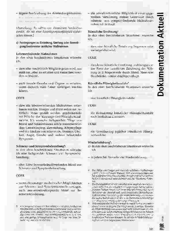 Vorschauseite 4: Formulierungshilfe Patientenverfügung