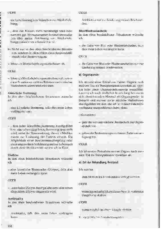 Vorschauseite 5: Formulierungshilfe Patientenverfügung