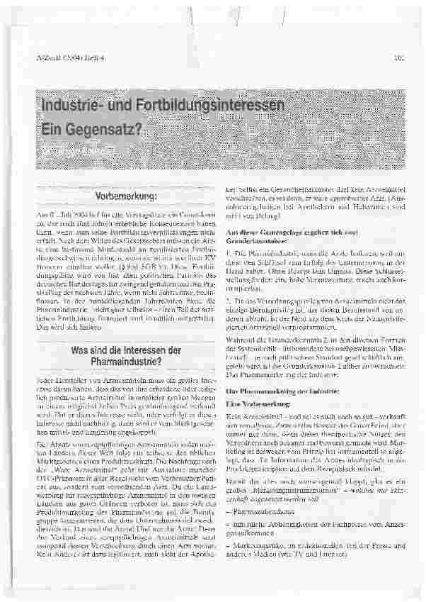 Vorschauseite 1: Industrieund Fortbildungsinteressen. Ein Gegensatz?