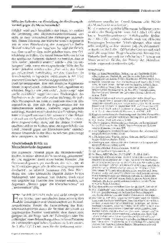 Vorschauseite 2: Die Menschenwürde und der tödliche Behandlungsabbruch beim Patienten Teil 2im apallischen Syndrom