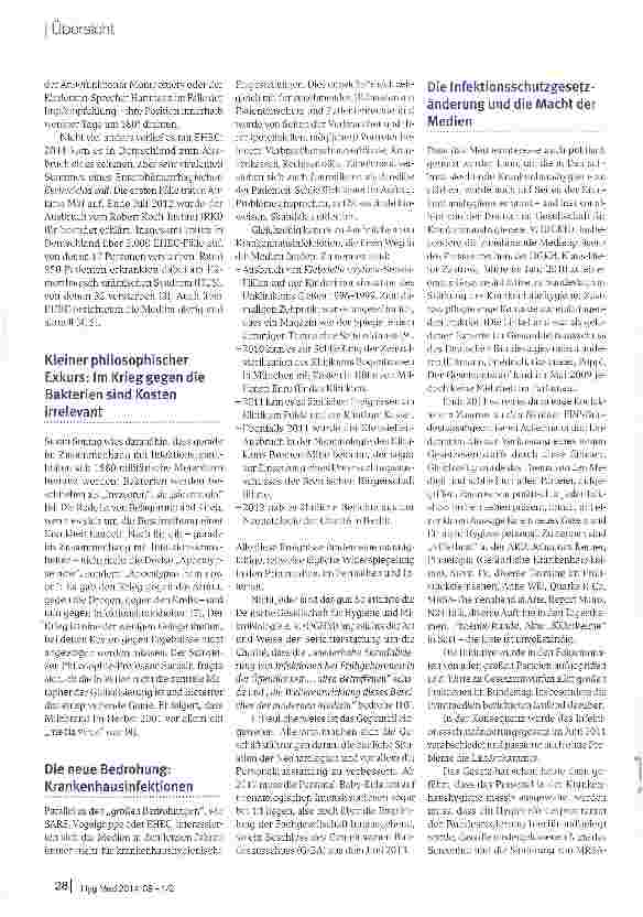 Vorschauseite 3: Hygiene in den Medien in den letzten zehn Jahren