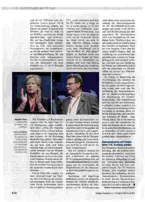 Vorschauseite 4: Qualitätsoffensive nicht ohne Arzte