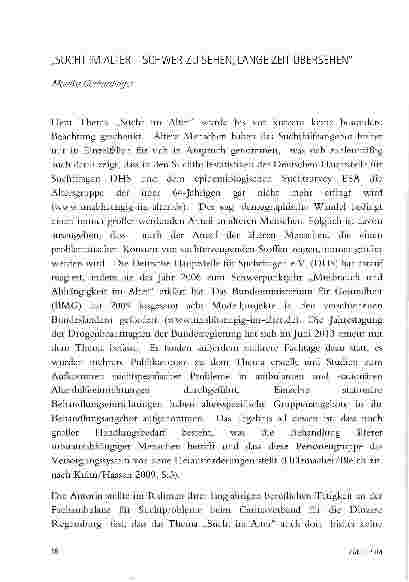 Vorschauseite 1: „SUCHT IM ALTER - SCHWER ZU SEHEN, LANGE ZEIT ÜBERSEHEN