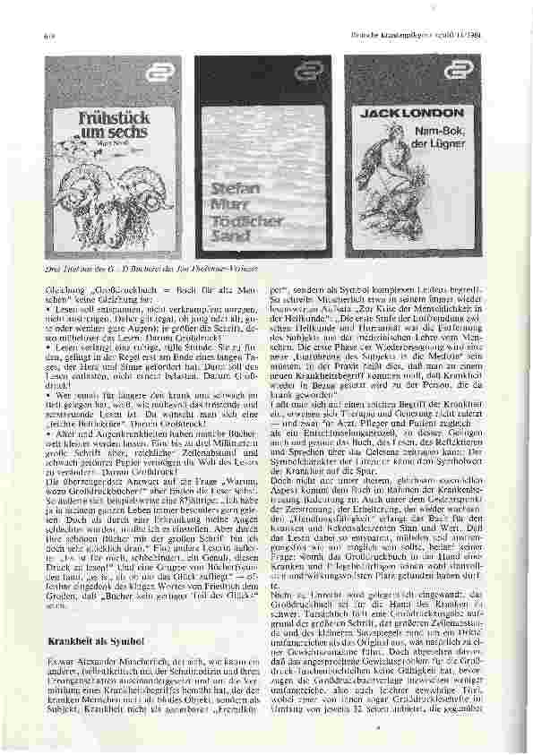 Vorschauseite 2: Aber manchmal helfen keine Pillen oder Warum eigentlich Großdruckbücher?