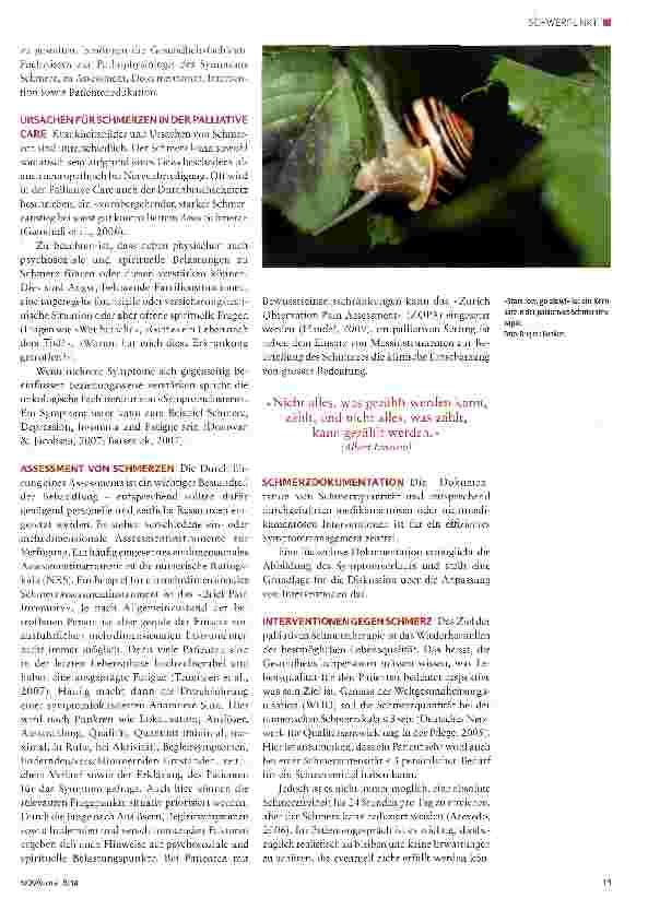 Vorschauseite 2: «Schmerz, lass bitte nach!» -Schmerzmanagement in der Palliative Care