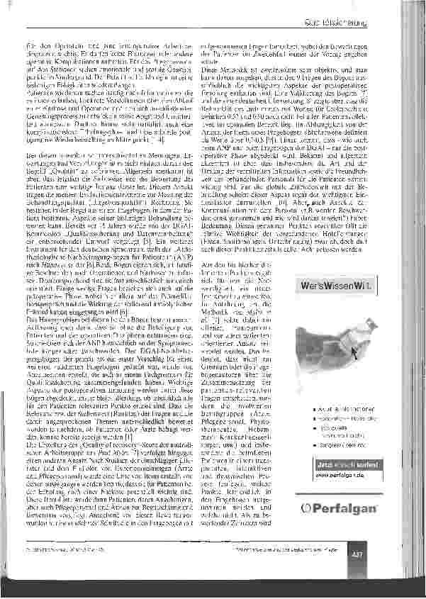 Vorschauseite 2: Entwicklung und Evaluation eines neuen Instruments zur Patientenbeurteilung in der perioperativen Phase (PPP-Fragebogen)