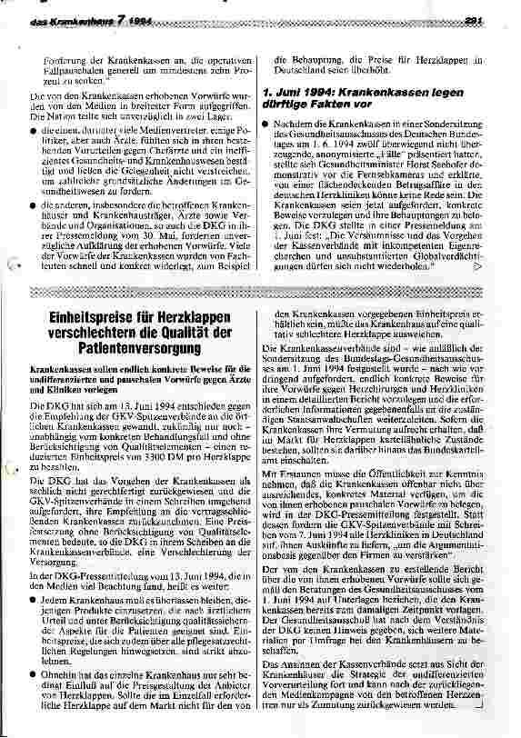 Vorschauseite 2: Vorwürfe gegen Herzzentren nicht belegt, Preisbehauptungen der Kassen ohne Substanz Erneuter Vorstoß der Krankenkassen gegen die BPflV unter mißbräuchlicher Verwendung von Daten d…