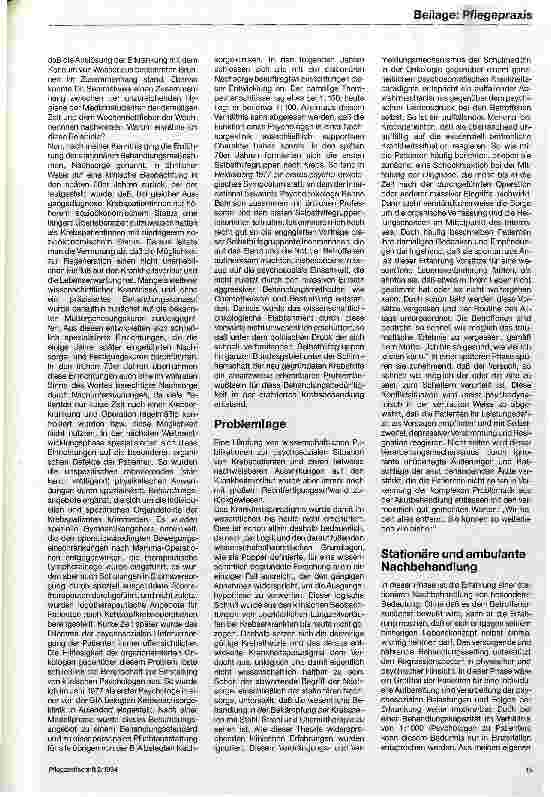 Vorschauseite 2: Psychosoziale Unterstützung in der stationären Nachsorge Bedürfnisse und Konzepte