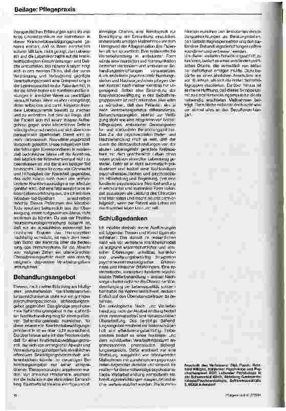 Vorschauseite 3: Psychosoziale Unterstützung in der stationären Nachsorge Bedürfnisse und Konzepte
