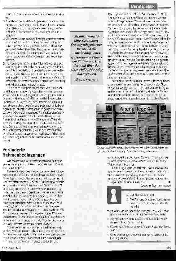 Vorschauseite 3: Ohne Qualifizierung keine Anerkennung Vom Pflegeersatzberuf zur Fachaltenpflege
