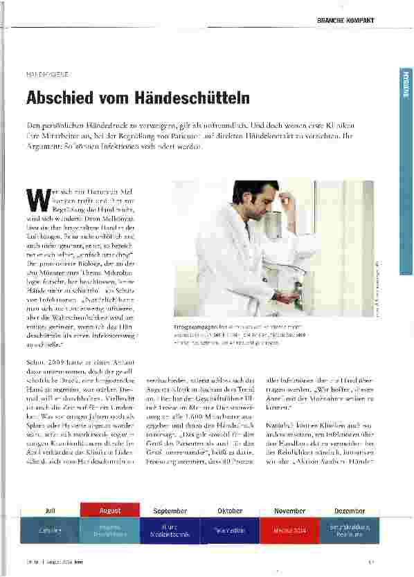 Vorschauseite 1: Abschied vom Händeschütteln