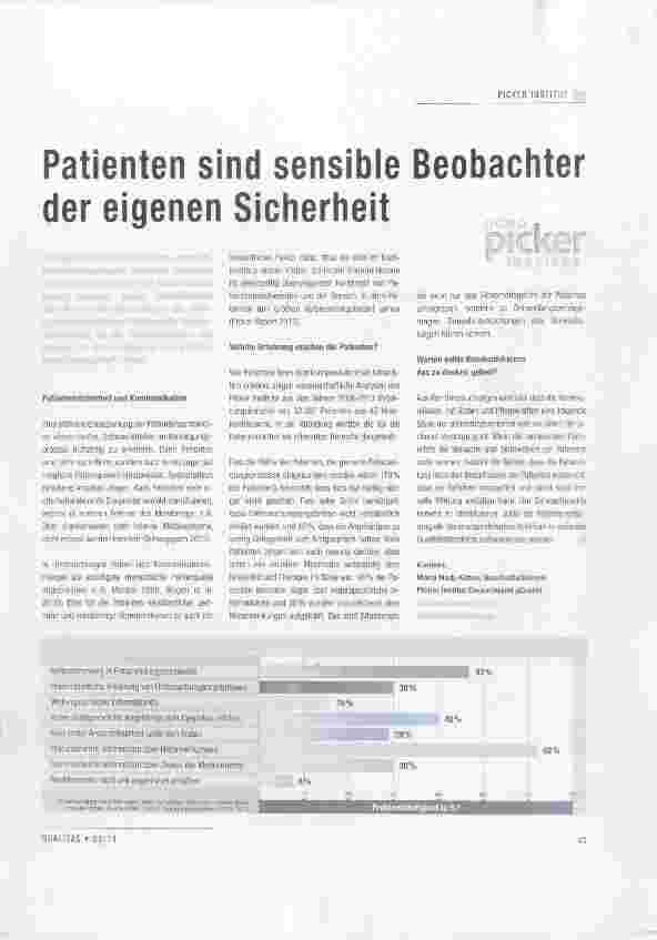 Vorschauseite 1: Patienten sind sensible Beobachter der eigenen Sicherheit
