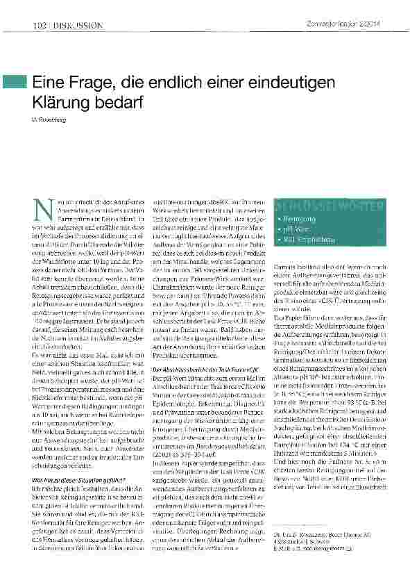 Vorschauseite 1: Eine Frage, die endlich einer eindeutigen Klärung bedarf