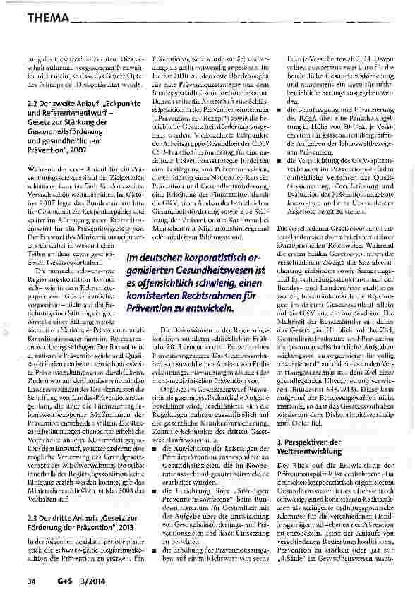 Vorschauseite 4: 25 Jahre § 20SGB V: Aufschwung, Rückschläge und Perspektiven