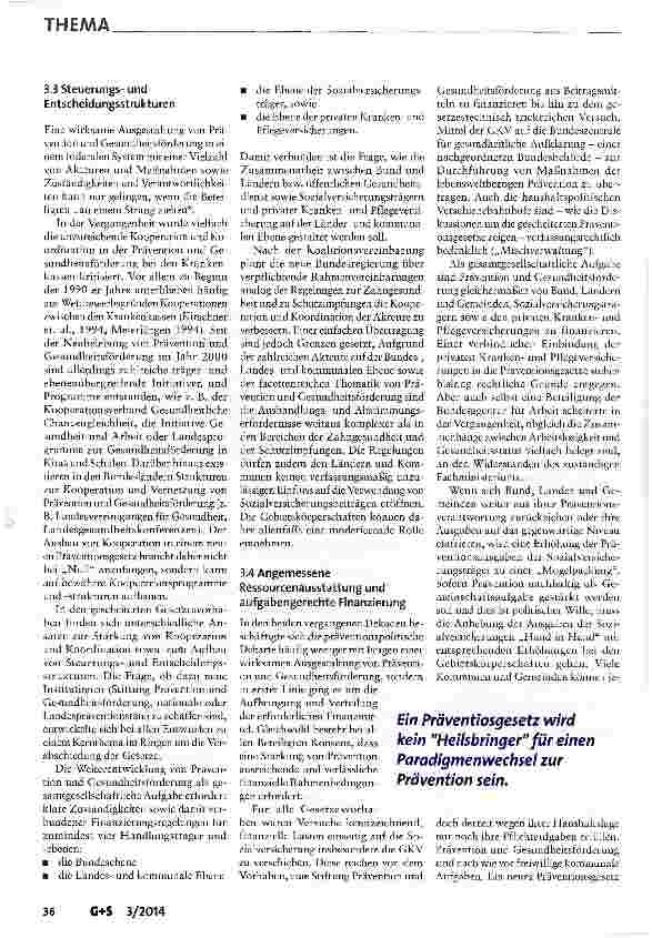 Vorschauseite 6: 25 Jahre § 20SGB V: Aufschwung, Rückschläge und Perspektiven