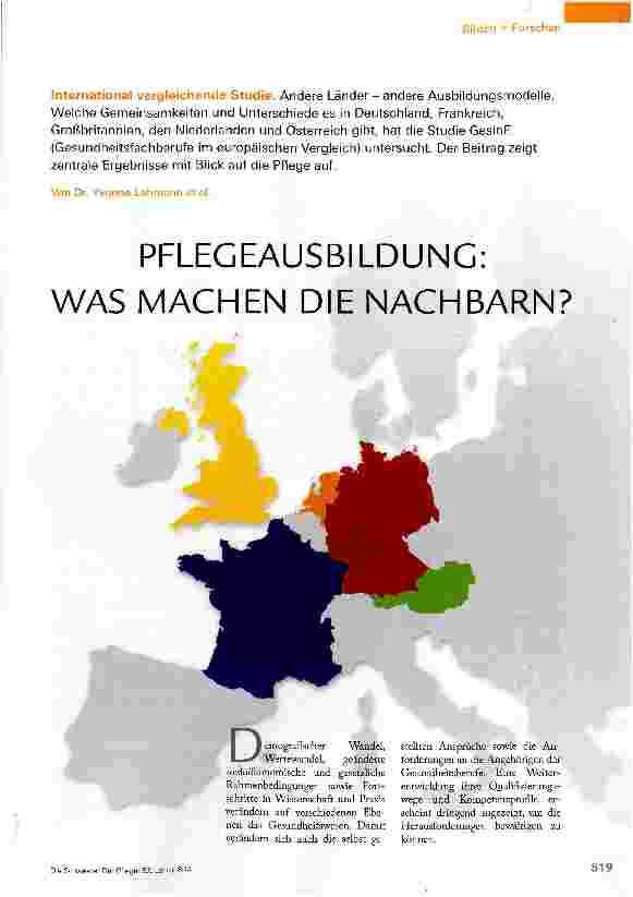 Vorschauseite 1: PFLEGEAUSBILDUNG: WAS MACHEN DIE NACHBARN?