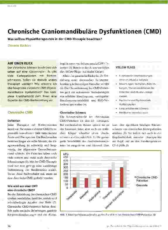 Vorschauseite 1: Chronische Craniomandibuläre Dysfunktionen (CMD) Was sollten Physiotherapeuten in der CMD-Therapie beachten?