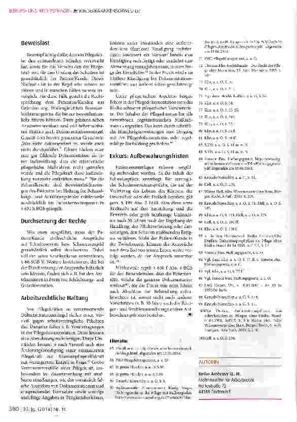 Vorschauseite 4: Dokumentation und Haftung in der häuslichen Kinderkrankenpflege - ein schmaler Verantwortungsgrad Teil 2