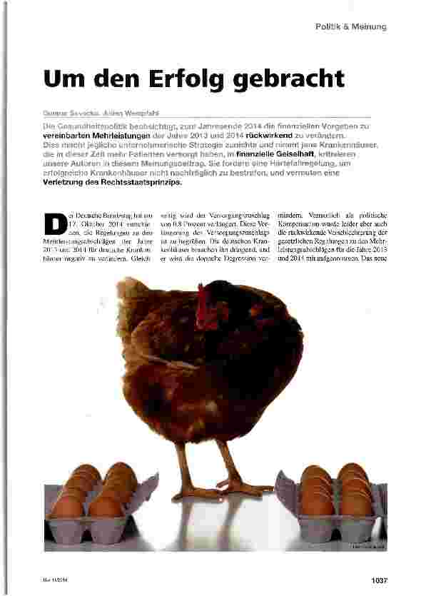 Vorschauseite 1: Um den Erfolg gebracht