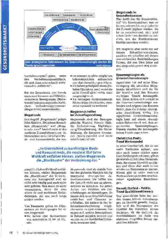 Vorschauseite 2: Megatrends und ihre Auswirkungen auf Krankenhäuser