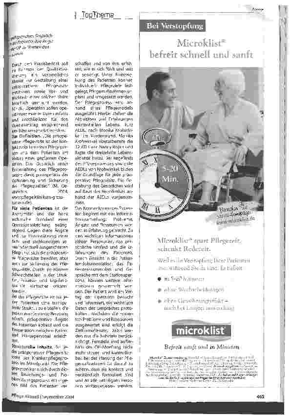Vorschauseite 2: FunktionsdiensteDie Präoperative Pflegevisite
