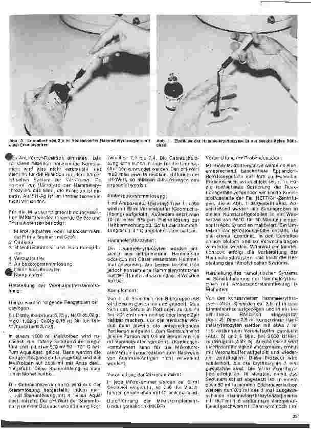 Vorschauseite 2: Transfusionskunde, Blutgruppenserologie und Immunhämatologie /29.Folge Empfindliche Untersuchungsmethoden zum Nachweiß v.Australia-Antigenen
