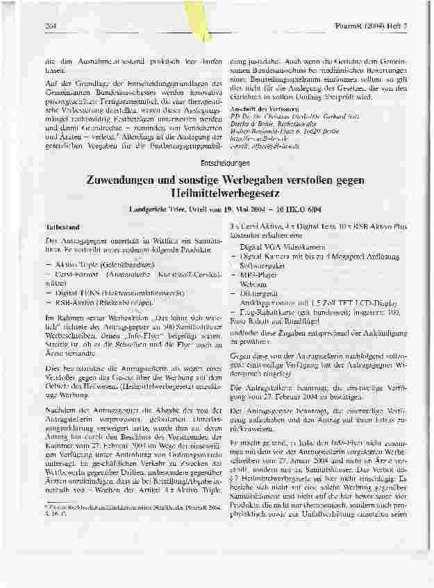 Vorschauseite 5: Nochmals: Rechtsfragen der Bildung von Festbetragsgruppen der Stufe 2